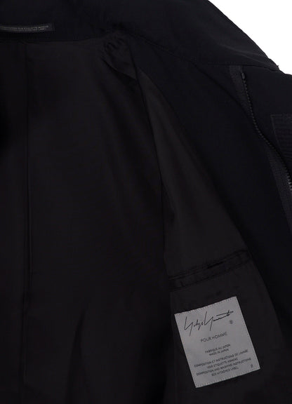 WOOL GABARDINE PACKABLE HOOD BLOUSON