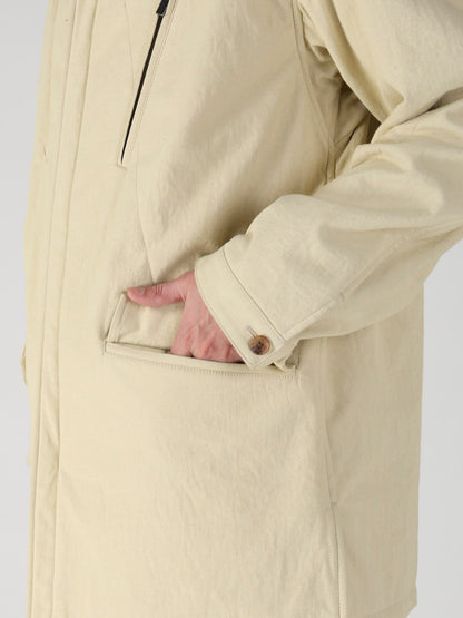 COTTON HEMP BACK SATIN PADDED ZIP BLOUSON