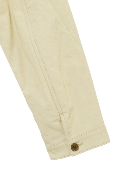 COTTON HEMP BACK SATIN PADDED ZIP BLOUSON