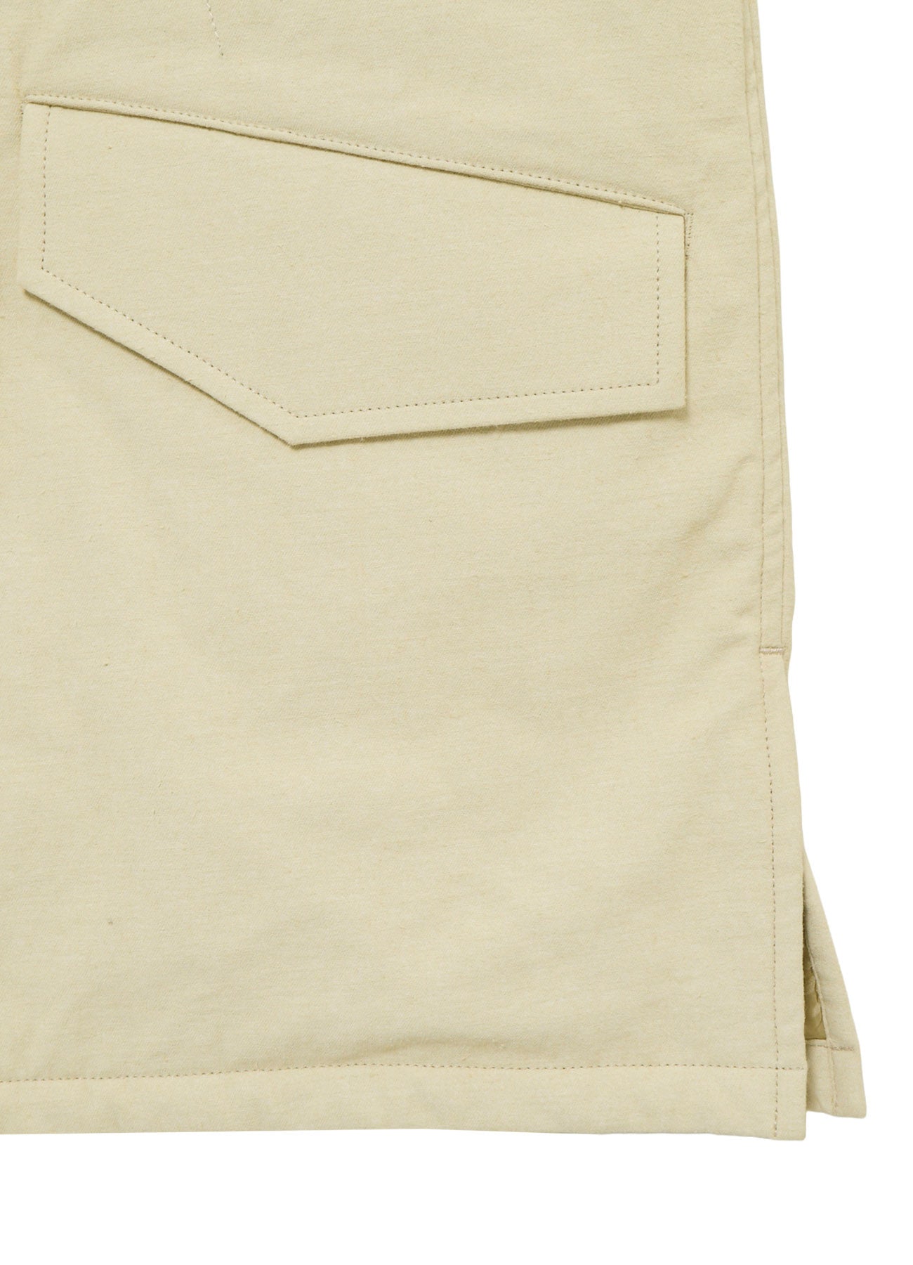 COTTON HEMP BACK SATIN PADDED ZIP BLOUSON