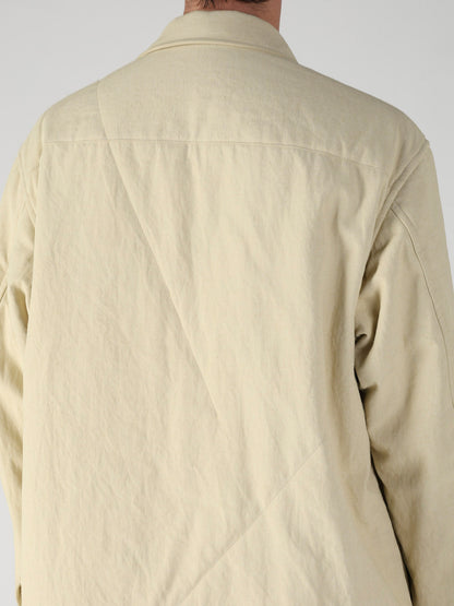 COTTON HEMP BACK SATIN PADDED ZIP BLOUSON