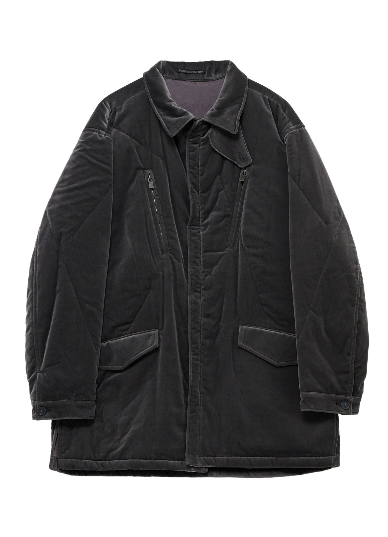 y's ヨウジヤマモト ブルゾン GREY VELVET PADDED BLOUSON – THE SHOP YOHJI YAMAMOTO