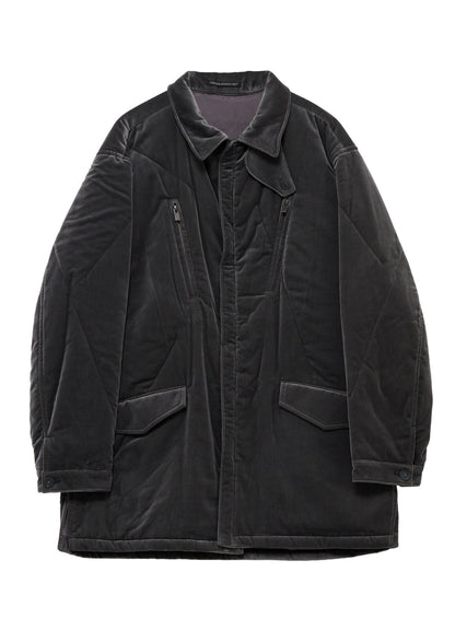 GREY VELVET PADDED BLOUSON
