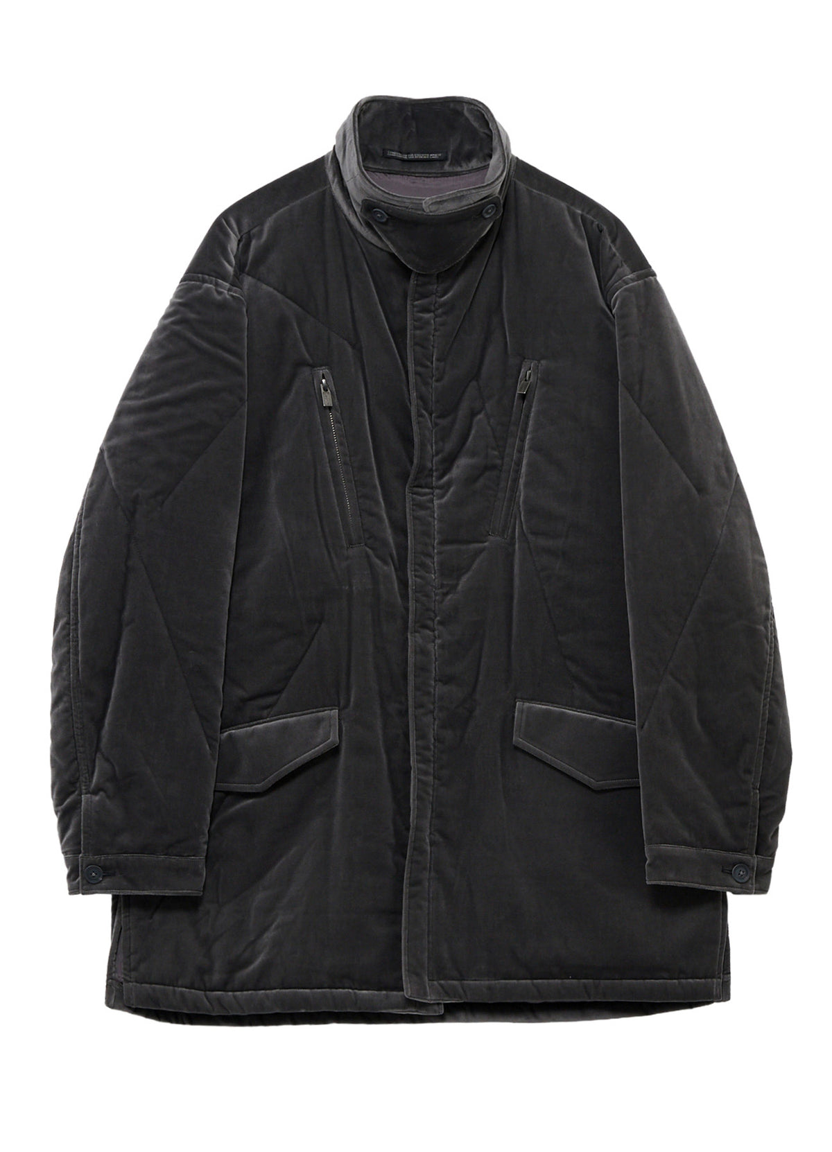 GREY VELVET PADDED BLOUSON