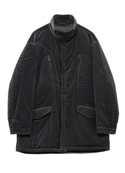 GREY VELVET PADDED BLOUSON