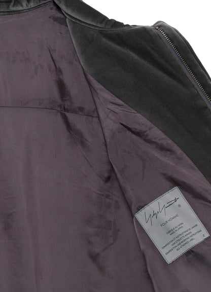 GREY VELVET PADDED BLOUSON