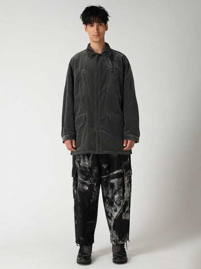 GREY VELVET PADDED BLOUSON