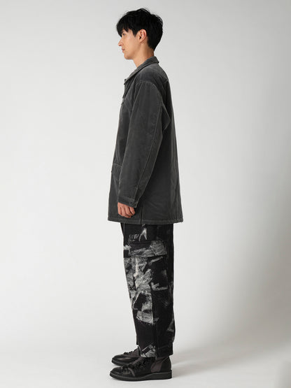 GREY VELVET PADDED BLOUSON