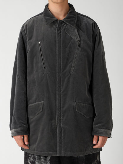 GREY VELVET PADDED BLOUSON