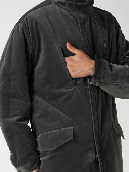 GREY VELVET PADDED BLOUSON