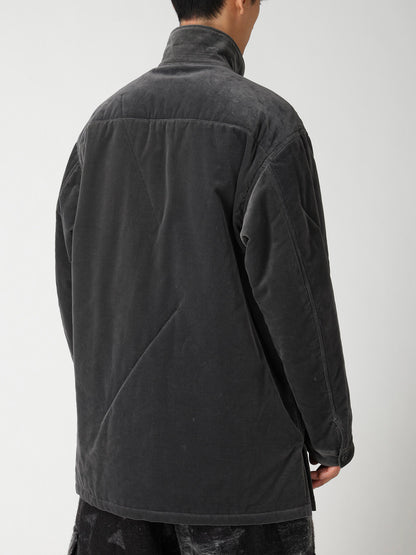 GREY VELVET PADDED BLOUSON