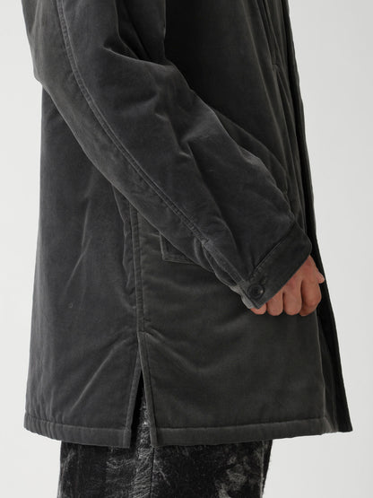 GREY VELVET PADDED BLOUSON