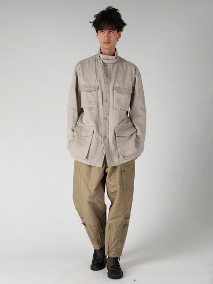 10OZ DENIM LINEN PADDED ARMY BLOUSON