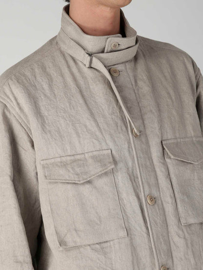 10OZ DENIM LINEN PADDED ARMY BLOUSON