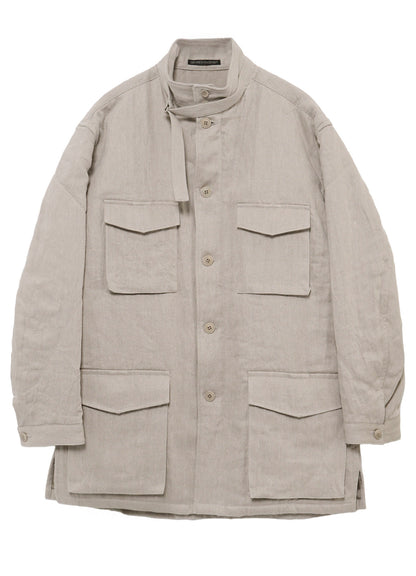 10OZ DENIM LINEN PADDED ARMY BLOUSON