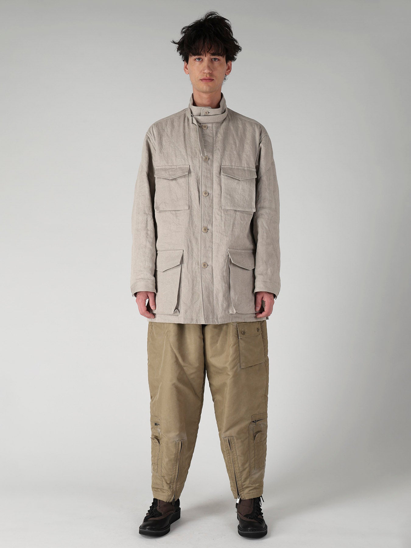 10OZ DENIM LINEN PADDED ARMY BLOUSON