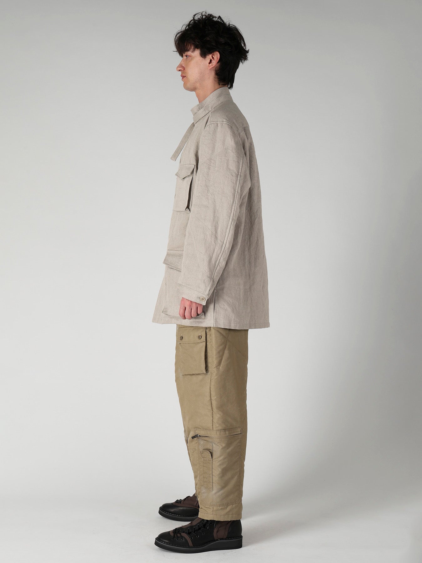 10OZ DENIM LINEN PADDED ARMY BLOUSON