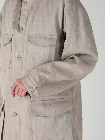 10OZ DENIM LINEN PADDED ARMY BLOUSON