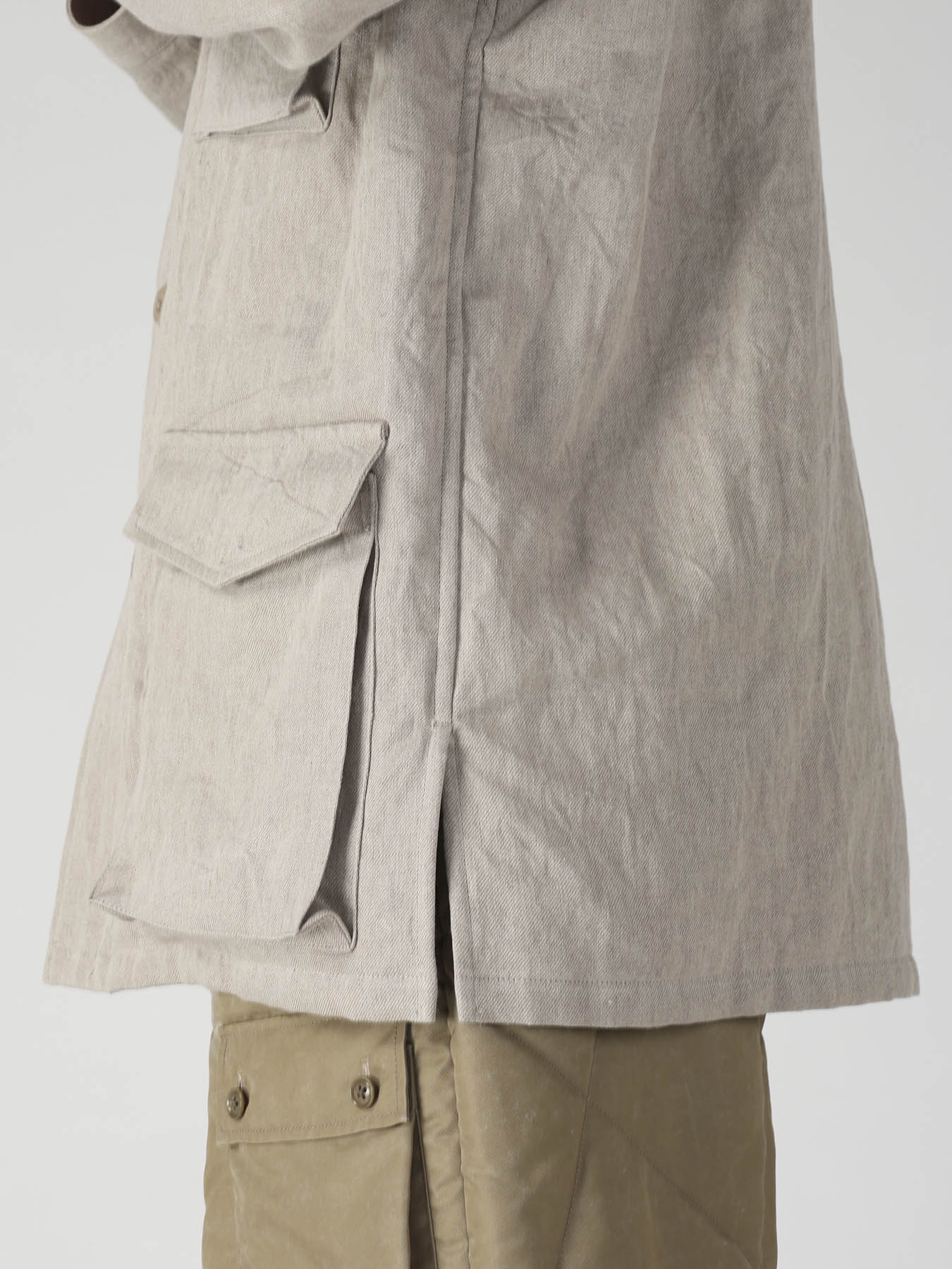 10OZ DENIM LINEN PADDED ARMY BLOUSON