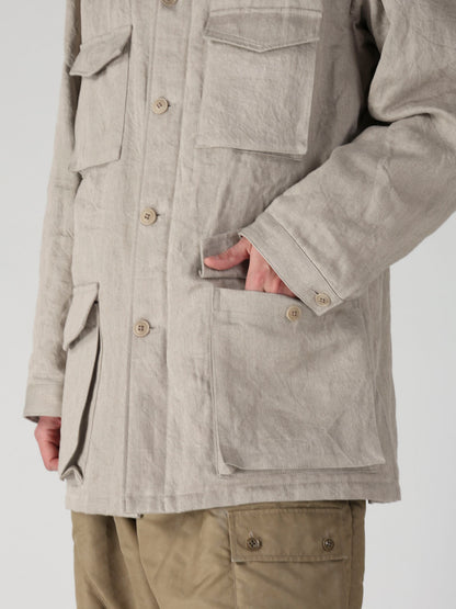 10OZ DENIM LINEN PADDED ARMY BLOUSON