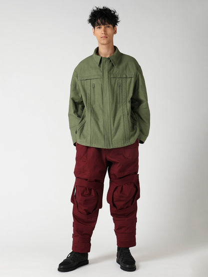 SLUB SATIN PADDED YOKE BLOUSON