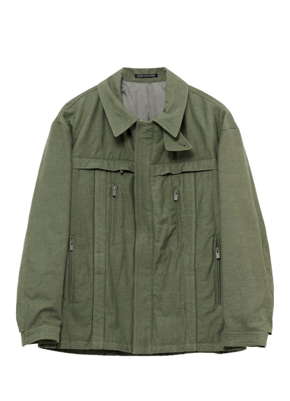 SLUB SATIN PADDED YOKE BLOUSON