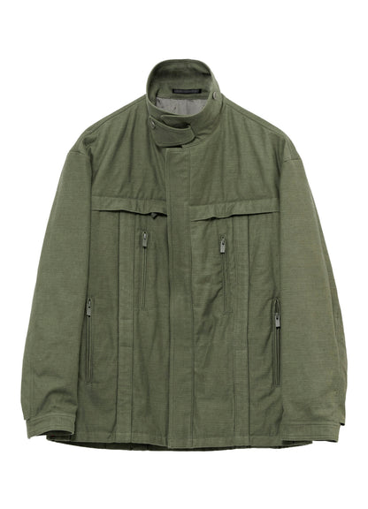 SLUB SATIN PADDED YOKE BLOUSON
