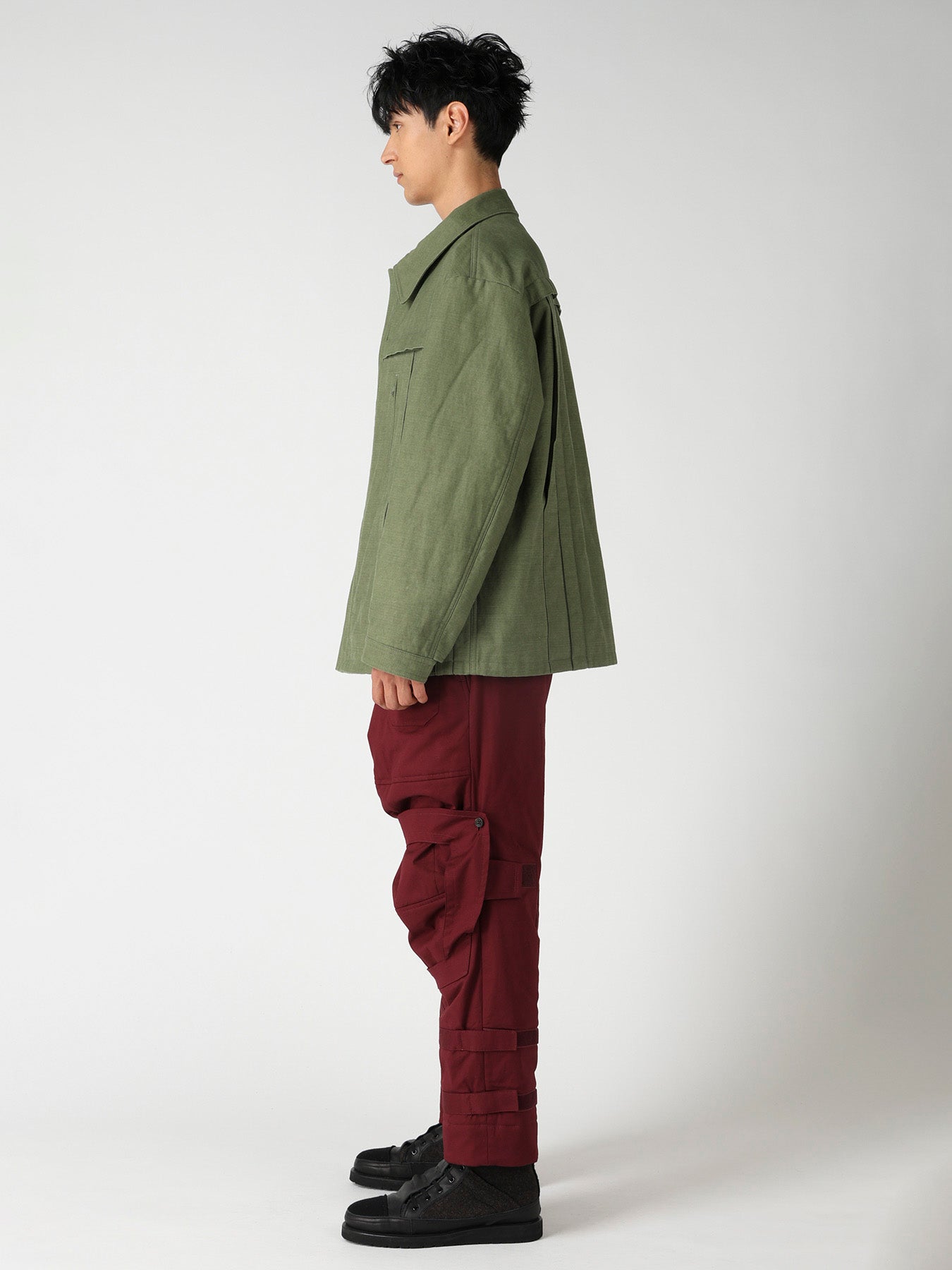 SLUB SATIN PADDED YOKE BLOUSON
