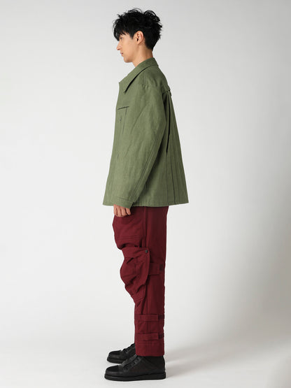 SLUB SATIN PADDED YOKE BLOUSON