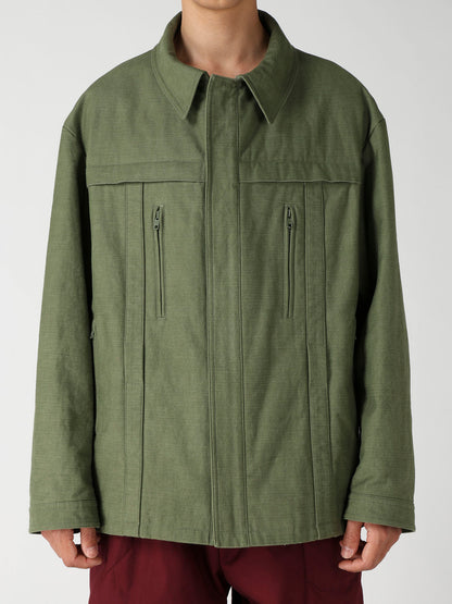 SLUB SATIN PADDED YOKE BLOUSON