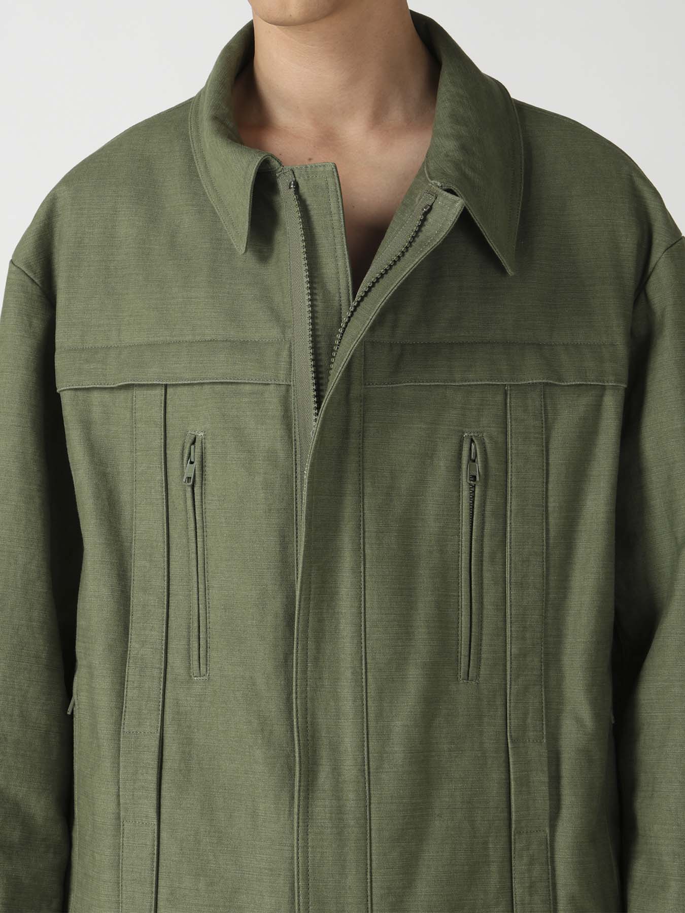 SLUB SATIN PADDED YOKE BLOUSON