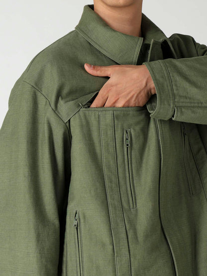 SLUB SATIN PADDED YOKE BLOUSON