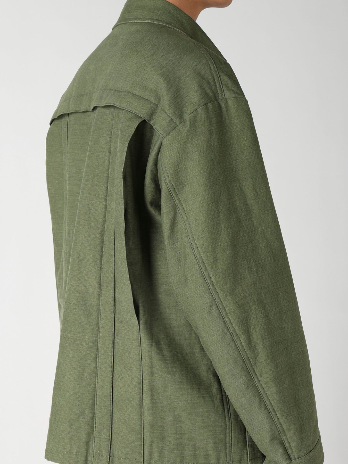 SLUB SATIN PADDED YOKE BLOUSON