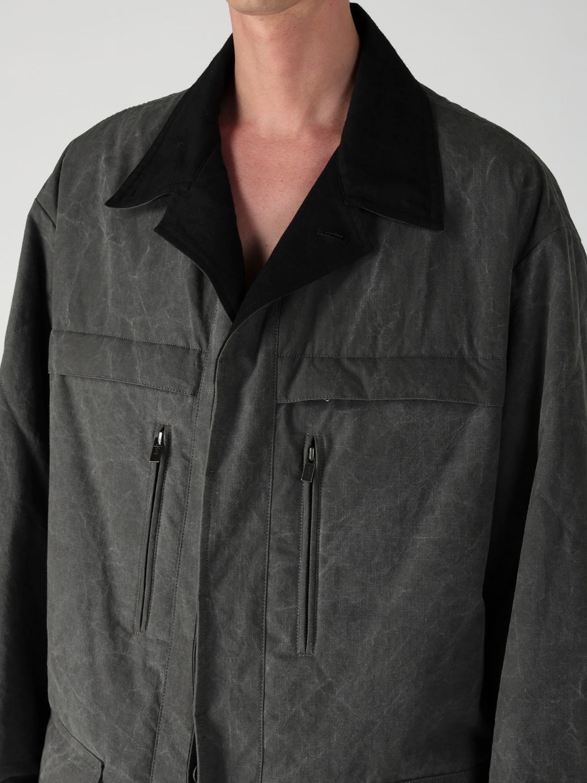 COTTON RIPSTOP PIGMENT YOKE STITCH BLOUSON