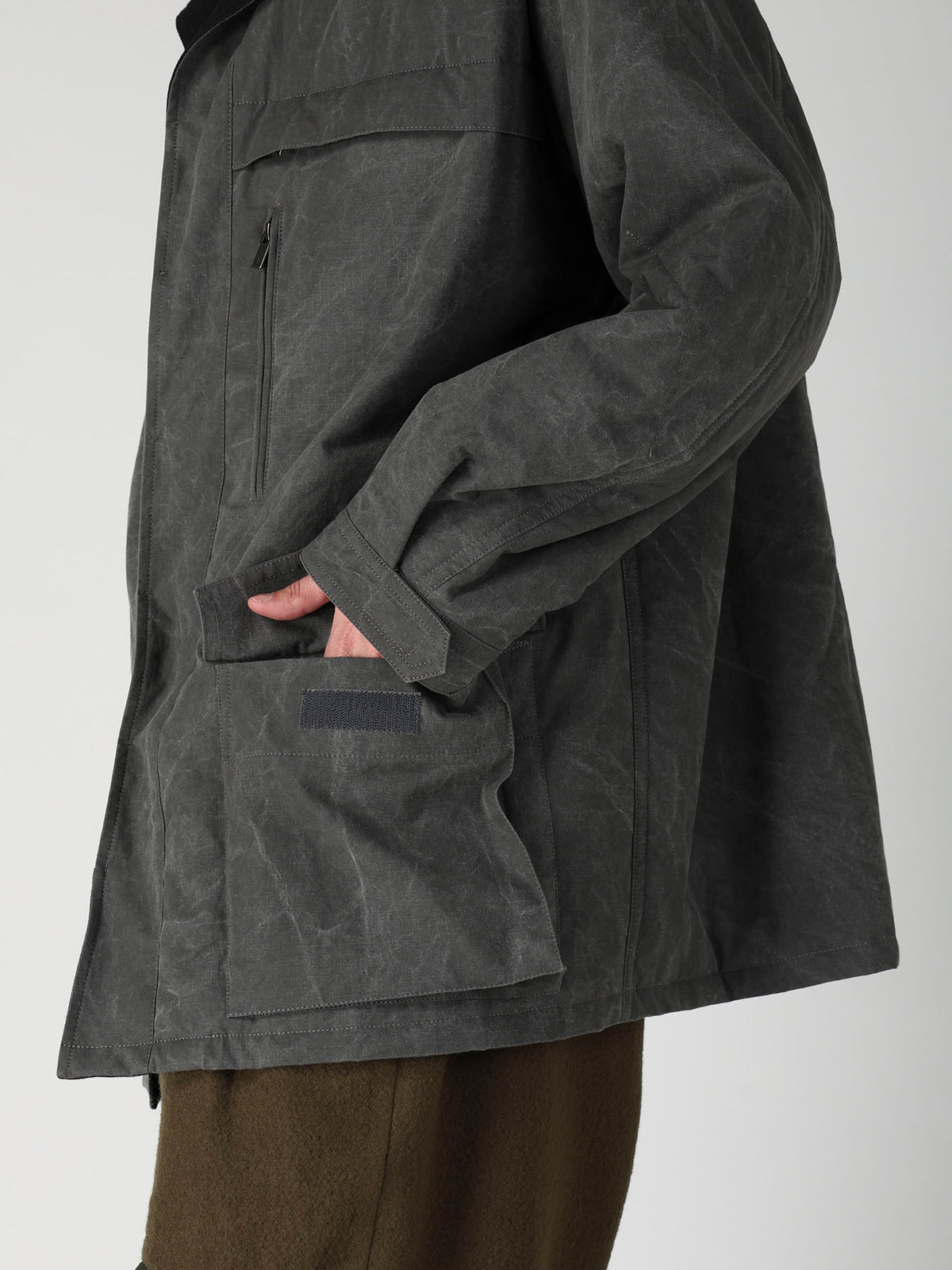 COTTON RIPSTOP PIGMENT YOKE STITCH BLOUSON