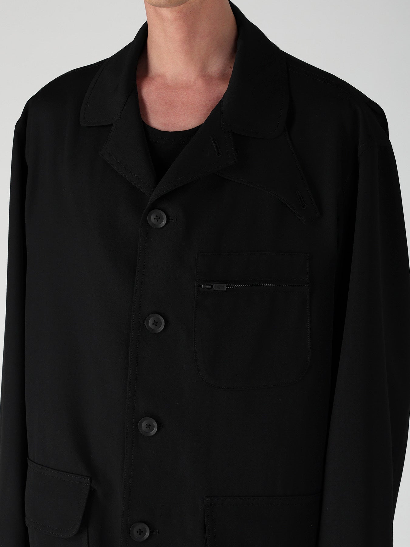 WOOL GABARDINE HUNTING BLOUSON