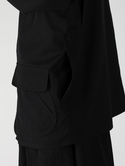 WOOL GABARDINE HUNTING BLOUSON