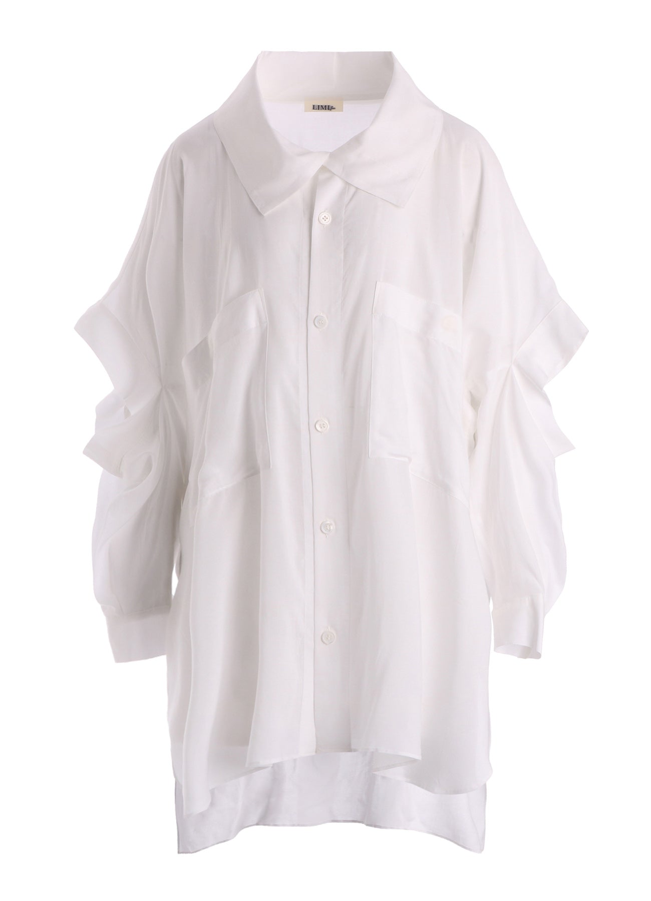 SOFT LAWN ELBOW SLIT LONG SHIRT