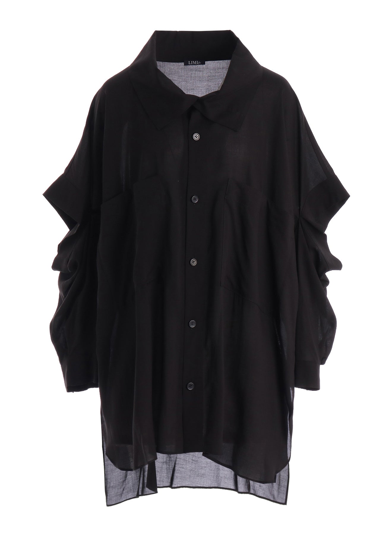 SOFT LAWN ELBOW SLIT LONG SHIRT