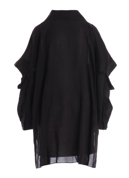 SOFT LAWN ELBOW SLIT LONG SHIRT