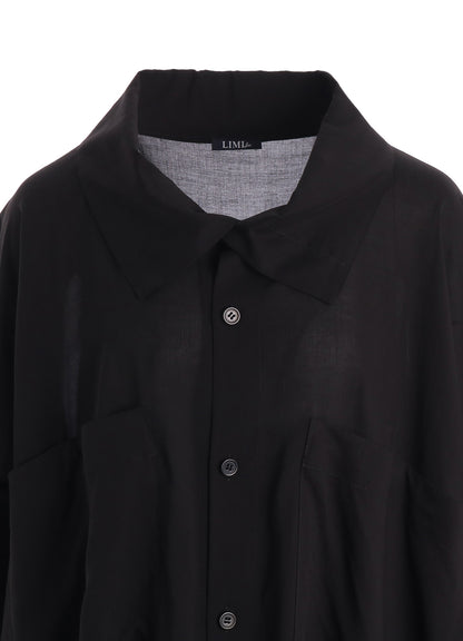 SOFT LAWN ELBOW SLIT LONG SHIRT