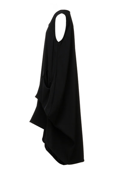 DOUBLE SATIN POCKET TUCK DRESS