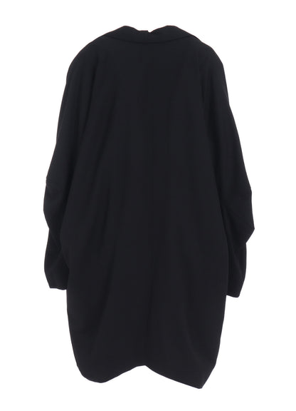 WOOL GABARDINE ELBOW PATCH LONG JACKET