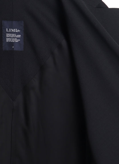 WOOL GABARDINE ELBOW PATCH LONG JACKET