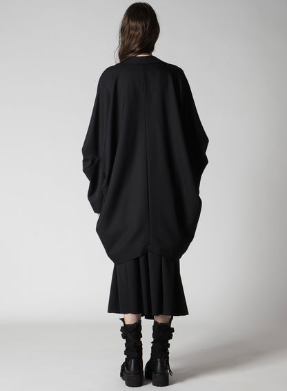 WOOL GABARDINE ELBOW PATCH LONG JACKET