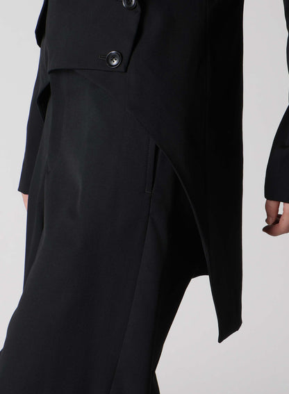 WOOL GABARDINE BACK LONG JACKET
