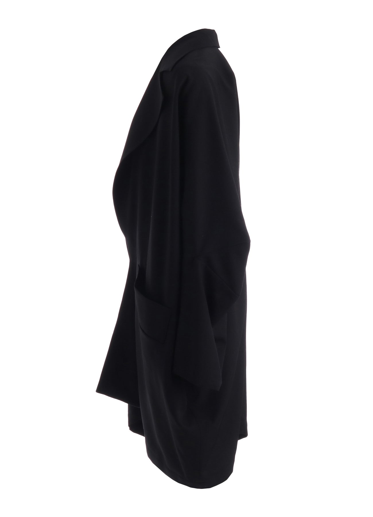 WOOL GABARDINE ELBOW PATCH LONG JACKET