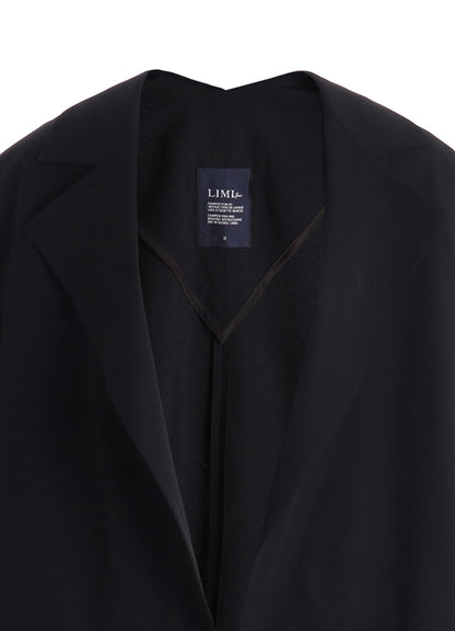 WOOL GABARDINE ELBOW PATCH LONG JACKET