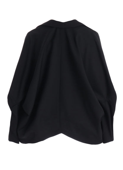 WOOL GABARDINE ELBOW PATCH SHORT JACKET