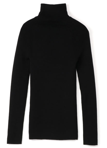 STANDARD WOOL PLAIN SIDE STITCH WASHABLE SHORT TURTLE NECK KNIT